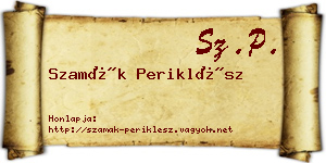 Szamák Periklész névjegykártya